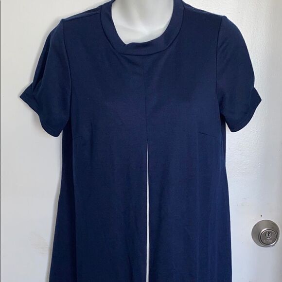 SUSAN GRAVER STYLE Navy/White Panel Shift Dress-XS - Picture 2 of 7